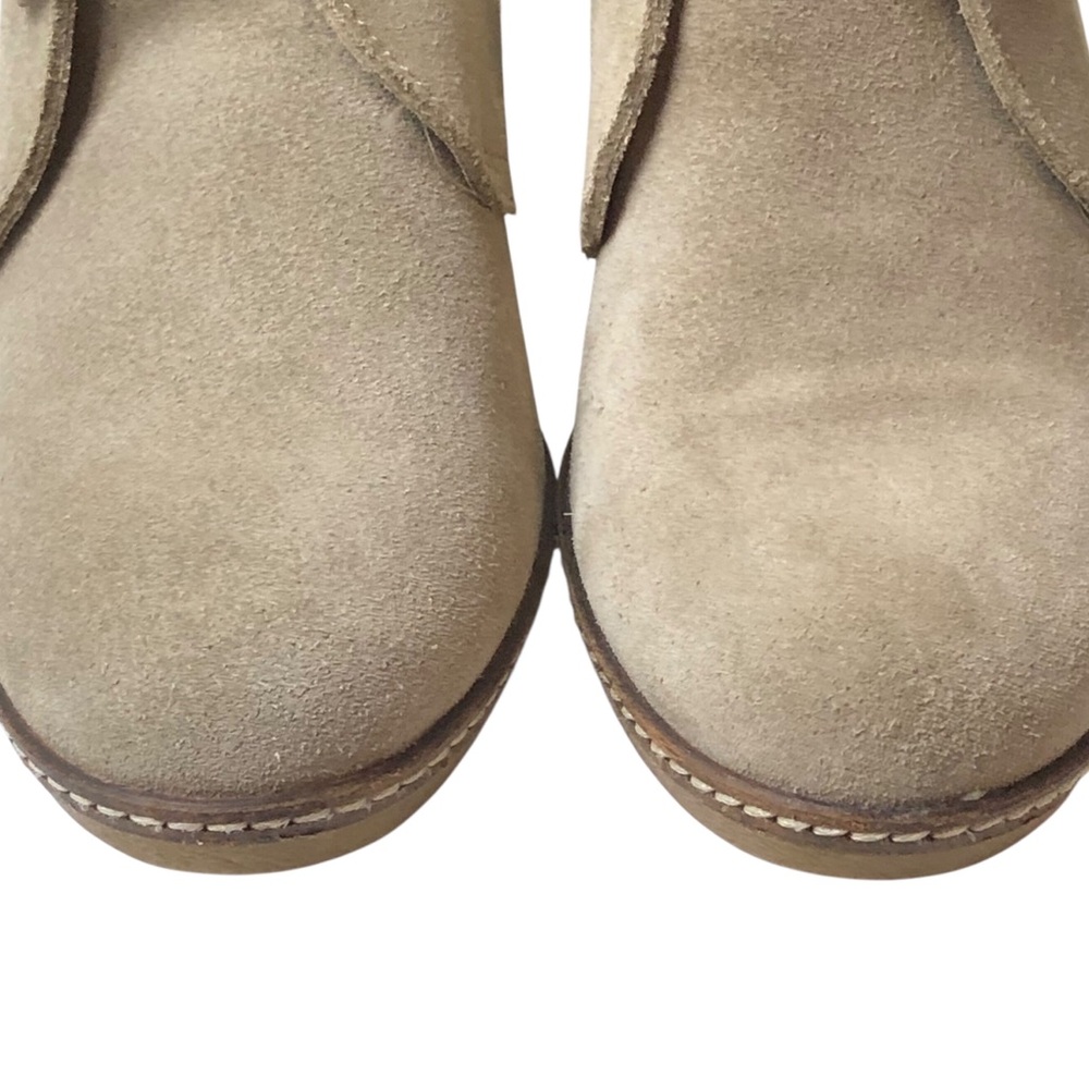 J Crew Wedge Ankle Boots Made In Italy Soft Tan Suede Booties Lace Up Size 9 - Picture 3 of 13